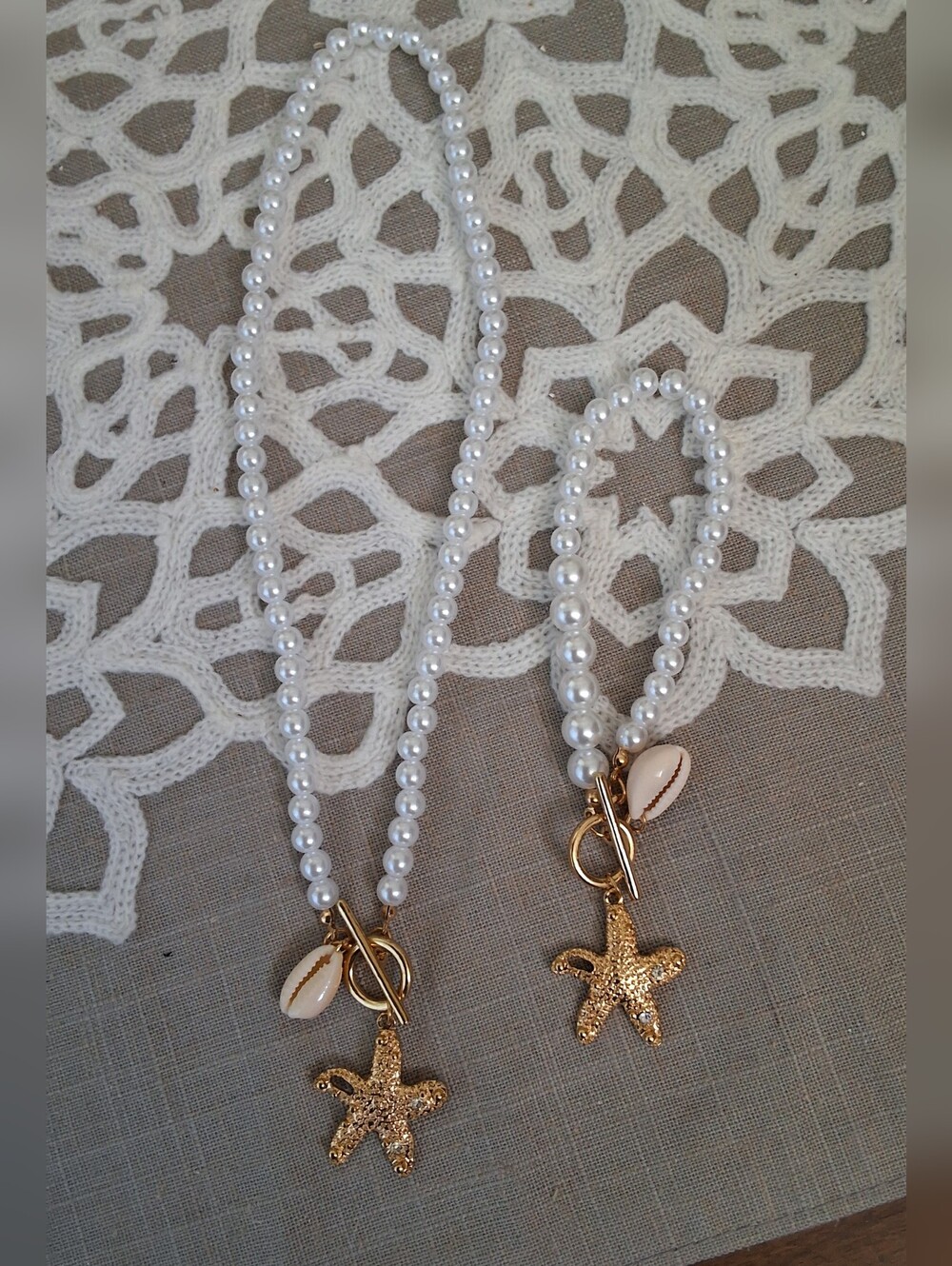 NEW Starfish Pearl Necklace & Bracelet Set - Picture 3 of 4